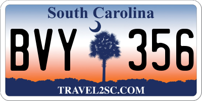 SC license plate BVY356