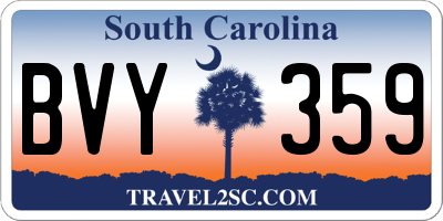 SC license plate BVY359