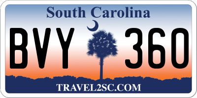 SC license plate BVY360