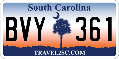 SC license plate BVY361
