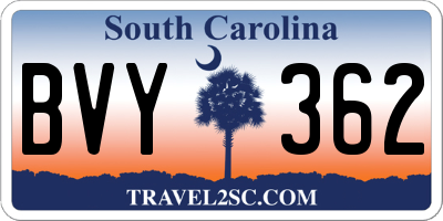 SC license plate BVY362