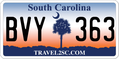 SC license plate BVY363