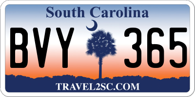 SC license plate BVY365