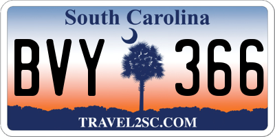 SC license plate BVY366