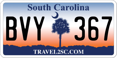 SC license plate BVY367