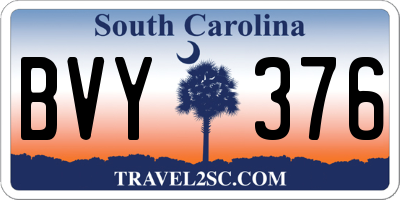 SC license plate BVY376