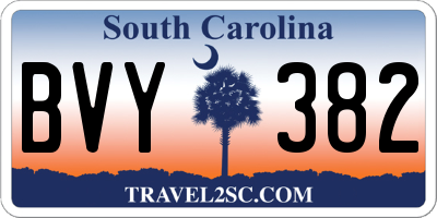 SC license plate BVY382