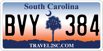 SC license plate BVY384