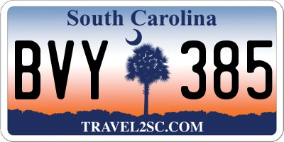 SC license plate BVY385
