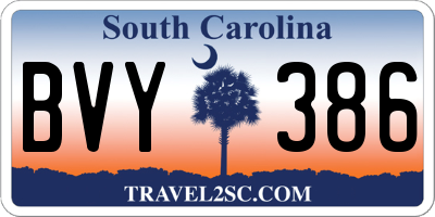 SC license plate BVY386
