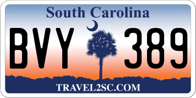 SC license plate BVY389