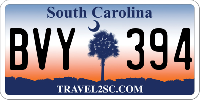 SC license plate BVY394