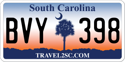 SC license plate BVY398