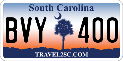 SC license plate BVY400