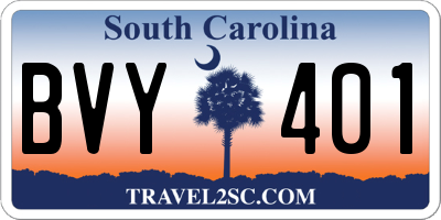 SC license plate BVY401
