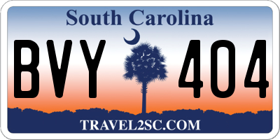 SC license plate BVY404