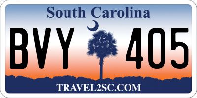 SC license plate BVY405