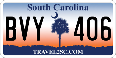 SC license plate BVY406