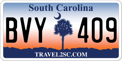 SC license plate BVY409