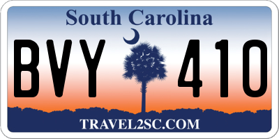 SC license plate BVY410