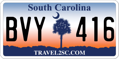 SC license plate BVY416