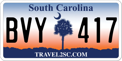SC license plate BVY417