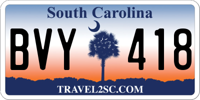 SC license plate BVY418