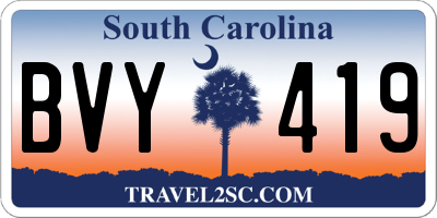 SC license plate BVY419