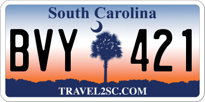 SC license plate BVY421