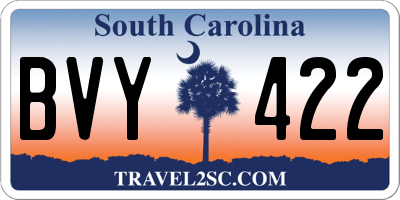 SC license plate BVY422