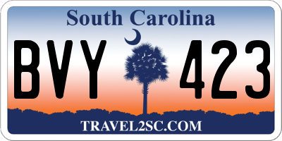 SC license plate BVY423