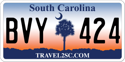 SC license plate BVY424