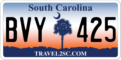 SC license plate BVY425