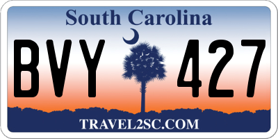 SC license plate BVY427