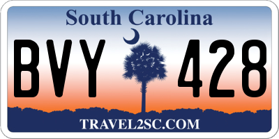 SC license plate BVY428