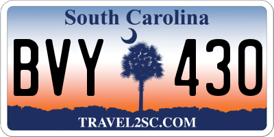 SC license plate BVY430