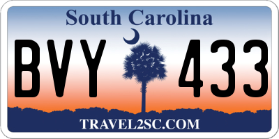 SC license plate BVY433