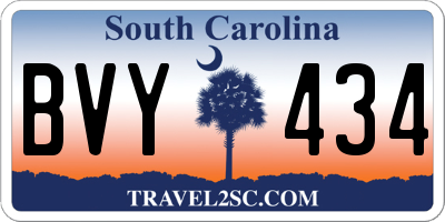 SC license plate BVY434