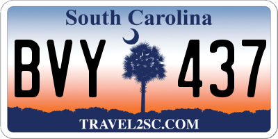 SC license plate BVY437
