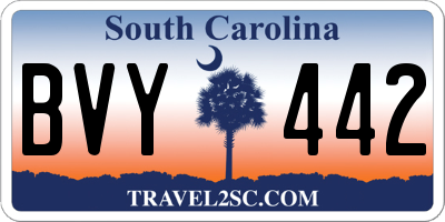 SC license plate BVY442