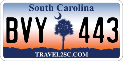 SC license plate BVY443