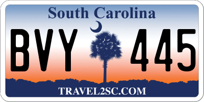 SC license plate BVY445