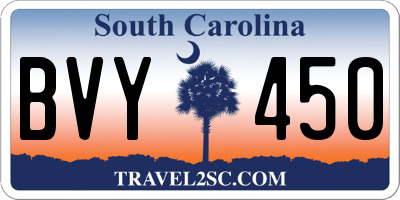 SC license plate BVY450