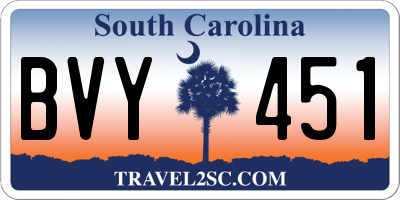 SC license plate BVY451