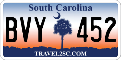 SC license plate BVY452