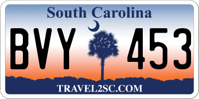 SC license plate BVY453