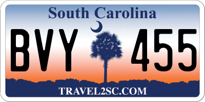 SC license plate BVY455