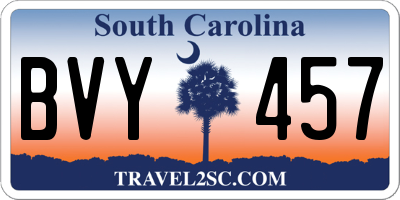 SC license plate BVY457