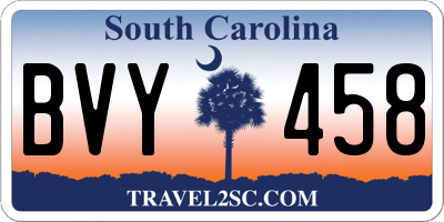 SC license plate BVY458