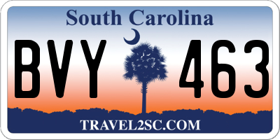 SC license plate BVY463